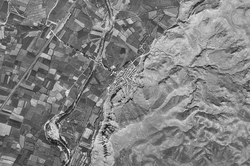 Ortofoto de 1956-1957 del núcleo de Rueda de Jalón
