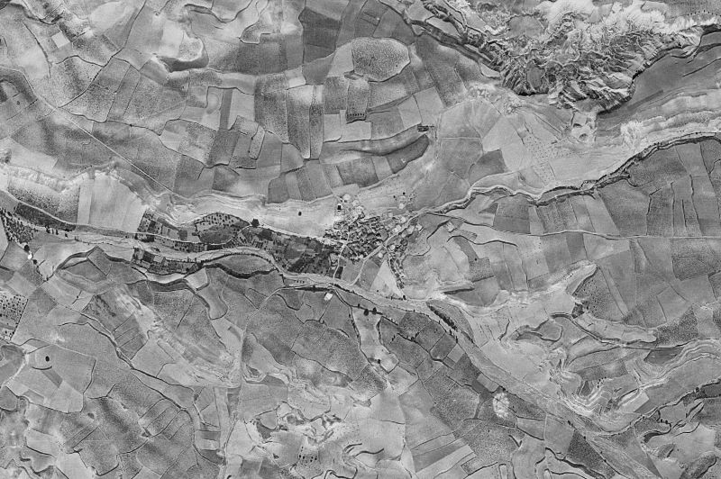 Ortofoto de 1956-1957 del núcleo de Ruesca