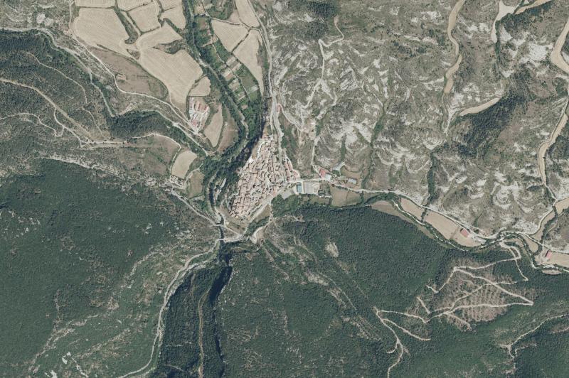 Ortofoto actual del núcleo de Salvatierra de Esca