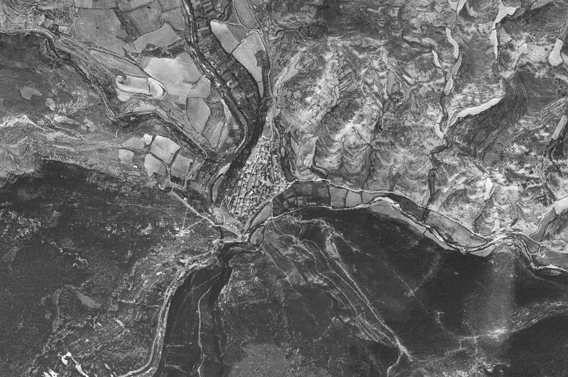 Ortofoto de 1956-1957 del núcleo de Salvatierra de Esca