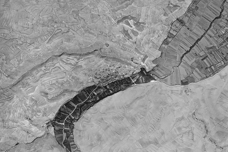 Ortofoto de 1956-1957 del núcleo de Samper del Salz