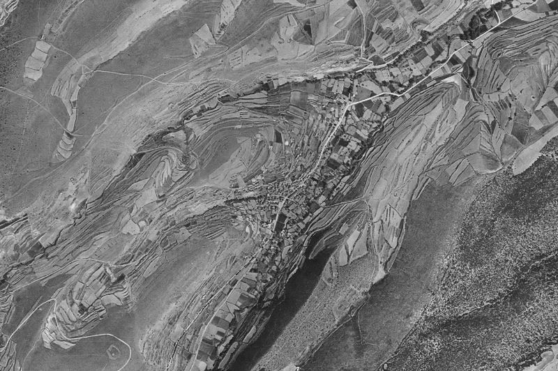 Ortofoto de 1956-1957 del núcleo de San Martín de la Virgen de Moncayo