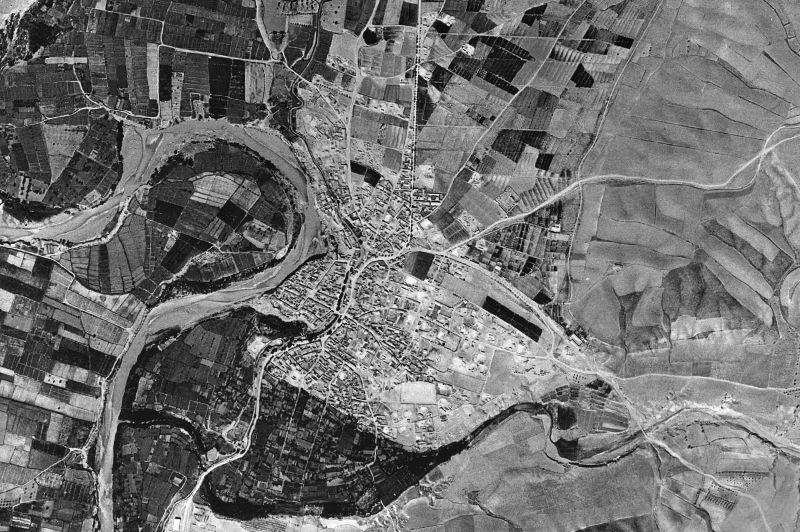 Ortofoto de 1956-1957 del núcleo de San Mateo de Gállego