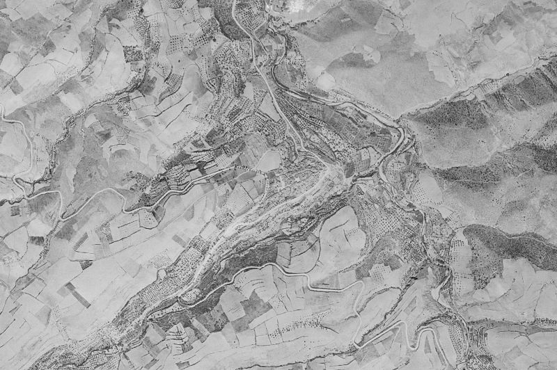 Ortofoto de 1956-1957 del núcleo de Santa Cruz de Grío