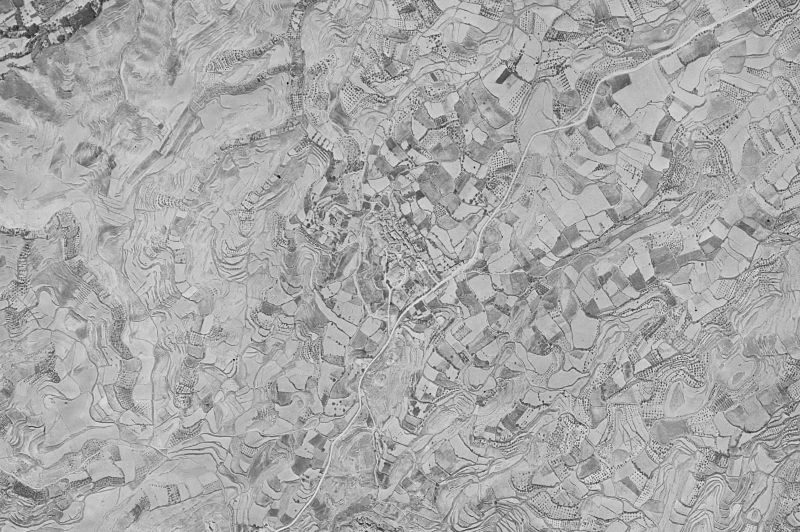 Ortofoto de 1956-1957 del núcleo de Santa Cruz de Moncayo