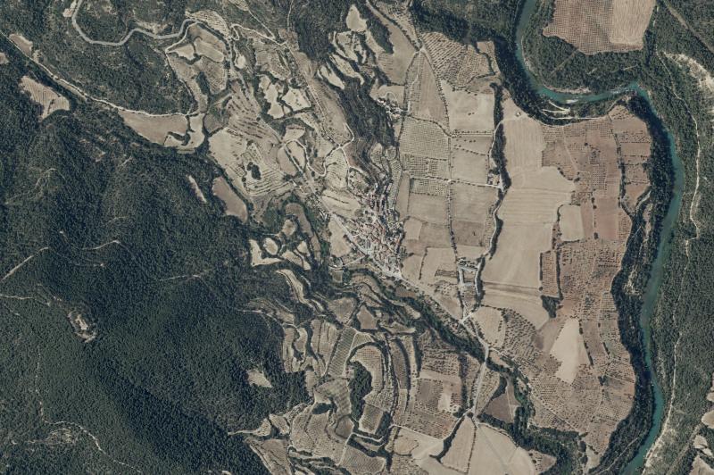 Ortofoto actual del núcleo de Santa Eulalia de Gállego