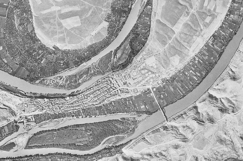 Ortofoto de 1956-1957 del núcleo de Sástago