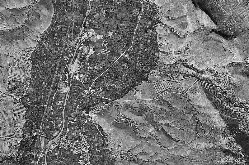 Ortofoto de 1956-1957 del núcleo de Sabiñán