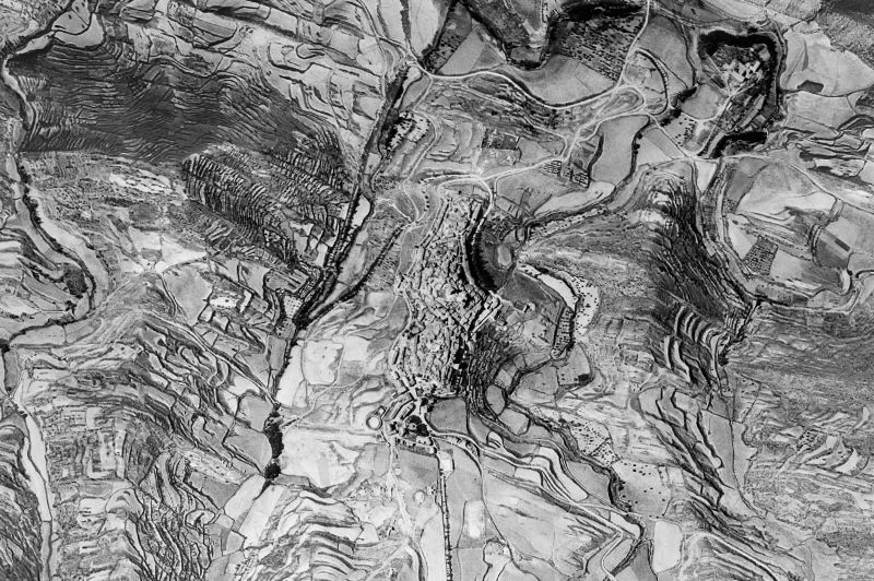 Ortofoto de 1956-1957 del núcleo de Sos del Rey Católico