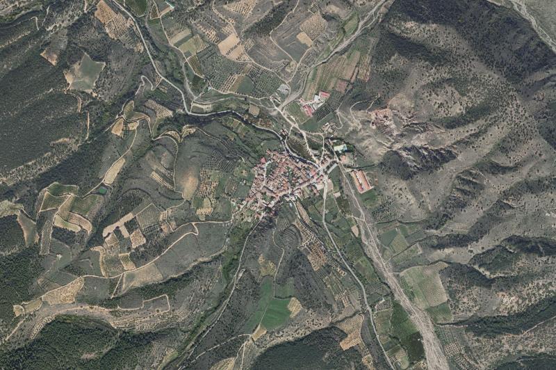 Ortofoto actual del núcleo de Tobed