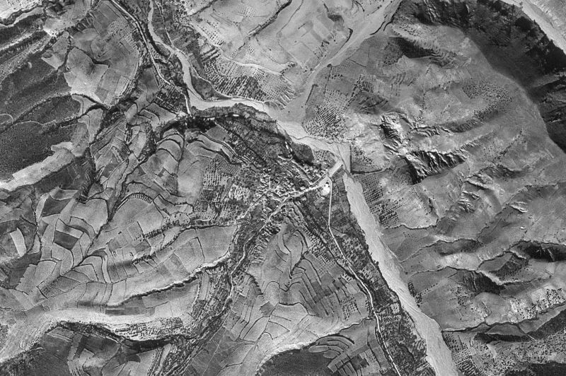 Ortofoto de 1956-1957 del núcleo de Tobed