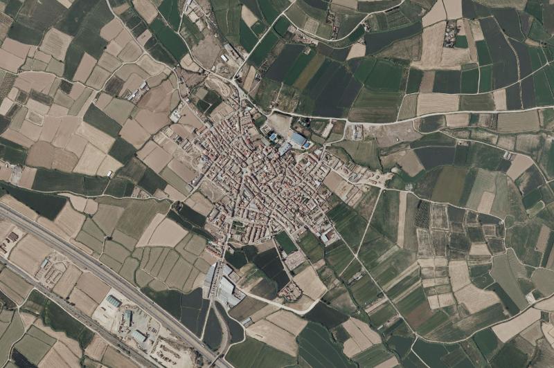 Ortofoto actual del núcleo de Torres de Berrellén