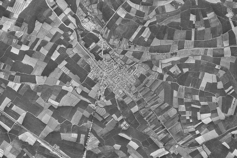 Ortofoto de 1956-1957 del núcleo de Torres de Berrellén