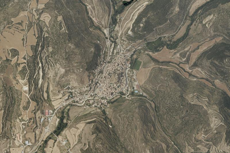 Ortofoto actual del núcleo de Uncastillo