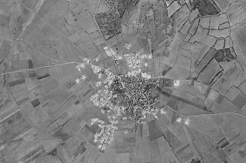 Ortofoto de 1956-1957 del núcleo de Used