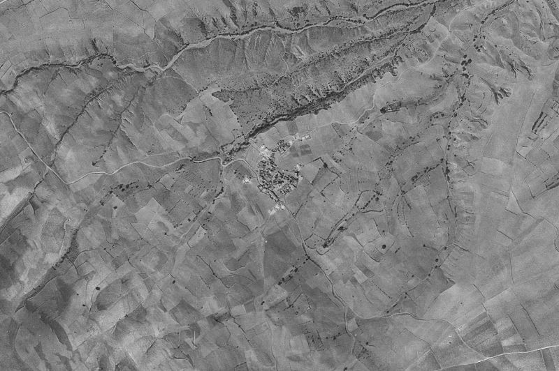 Ortofoto de 1956-1957 del núcleo de Valdehorna
