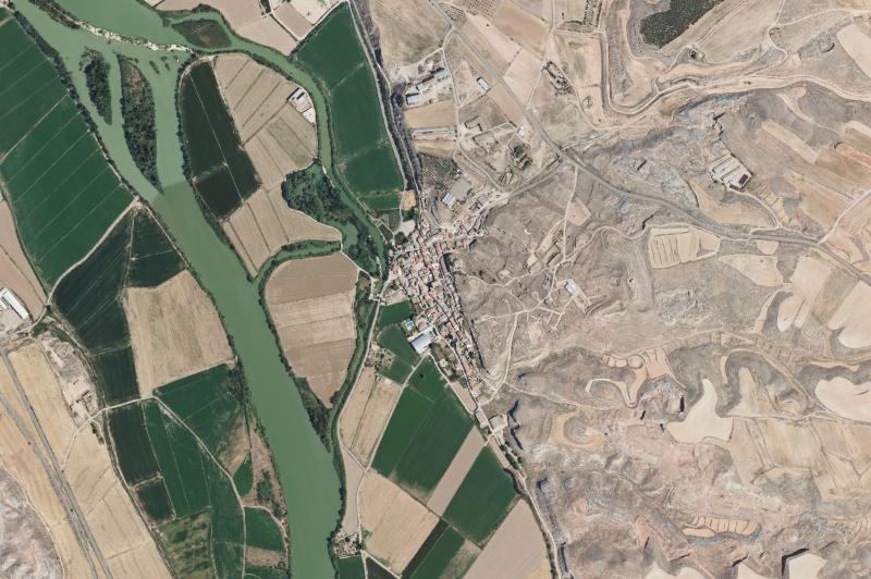 Ortofoto actual del núcleo de Velilla de Ebro
