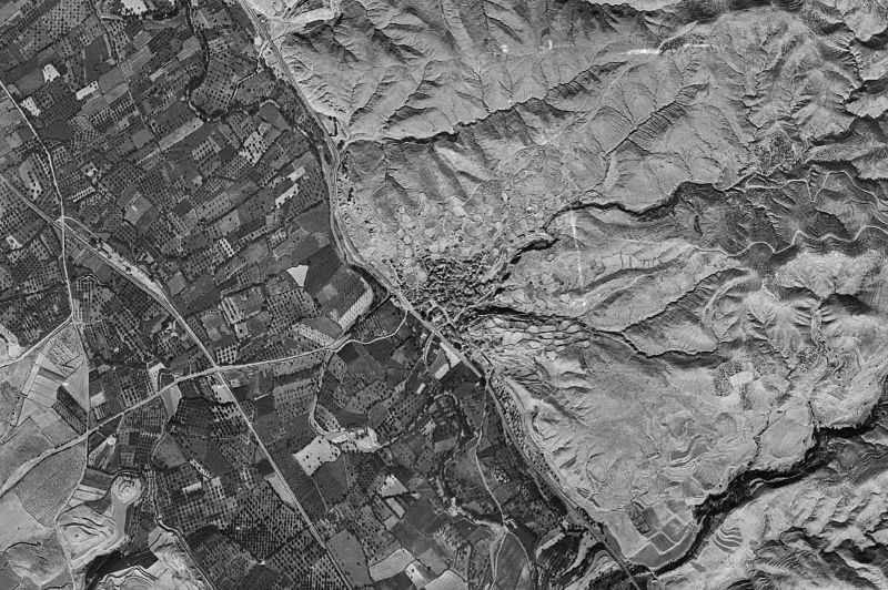 Ortofoto de 1956-1957 del núcleo de Velilla de Jiloca