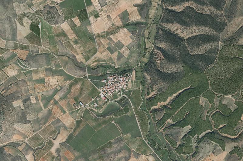 Ortofoto actual del núcleo de La Vilueña