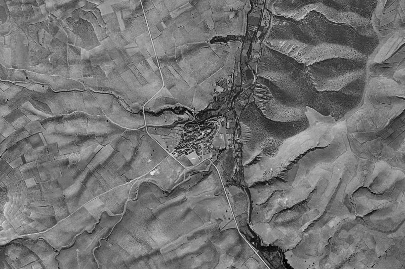 Ortofoto de 1956-1957 del núcleo de La Vilueña