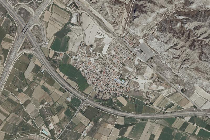 Ortofoto actual del núcleo de Villafranca de Ebro