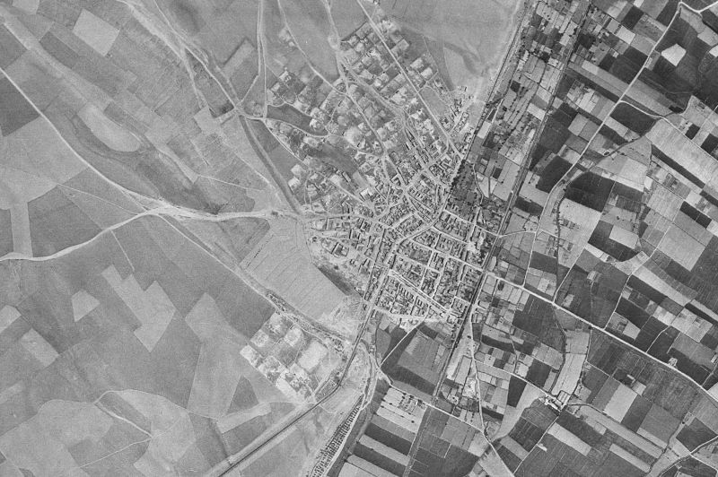 Ortofoto de 1956-1957 del núcleo de Villanueva de Gállego
