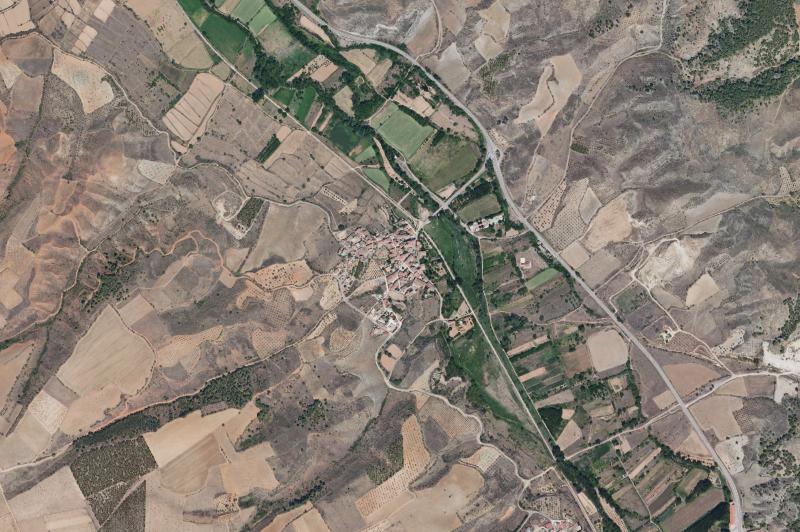 Ortofoto actual del núcleo de Villanueva de Jiloca