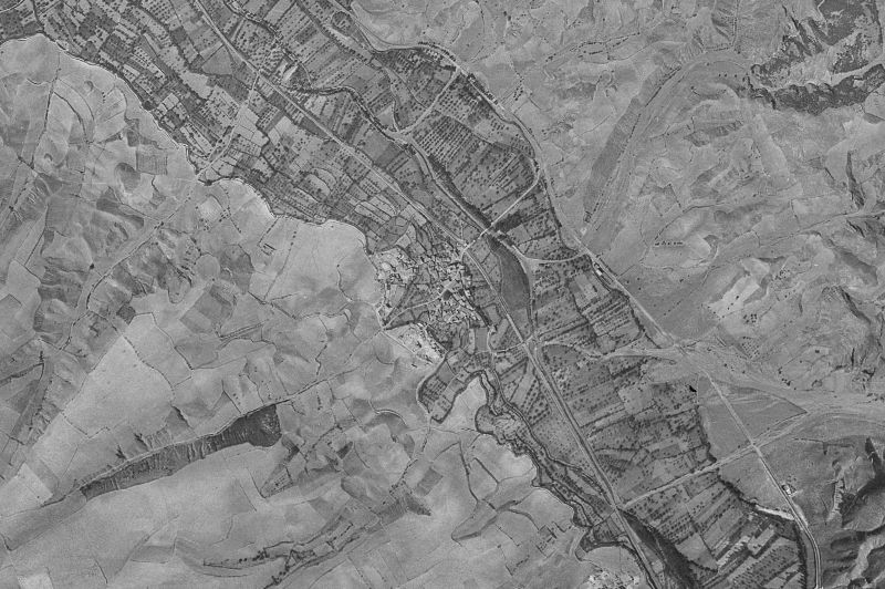 Ortofoto de 1956-1957 del núcleo de Villanueva de Jiloca