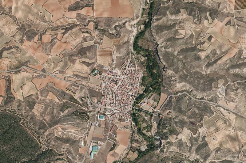 Ortofoto actual del núcleo de Villanueva de Huerva