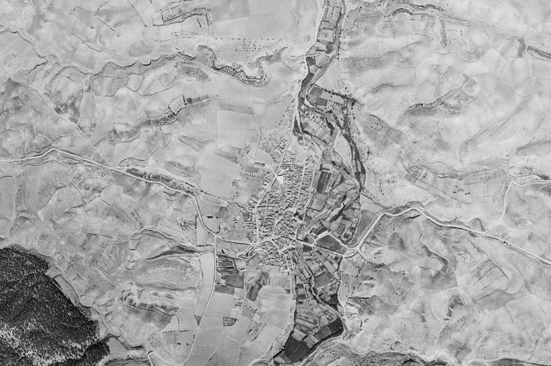 Ortofoto de 1956-1957 del núcleo de Villanueva de Huerva