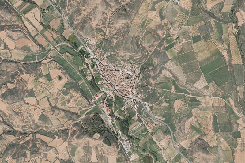 Ortofoto actual del núcleo de Villarroya de la Sierra