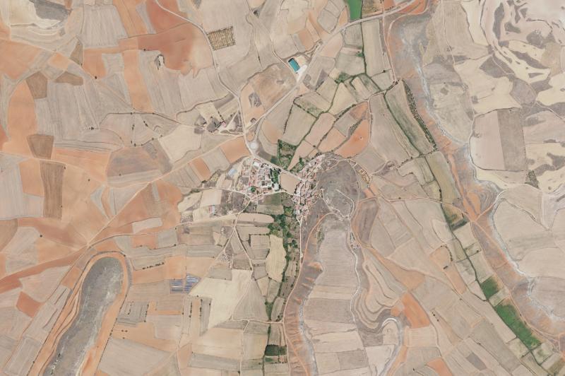 Ortofoto actual del núcleo de Villarroya del Campo