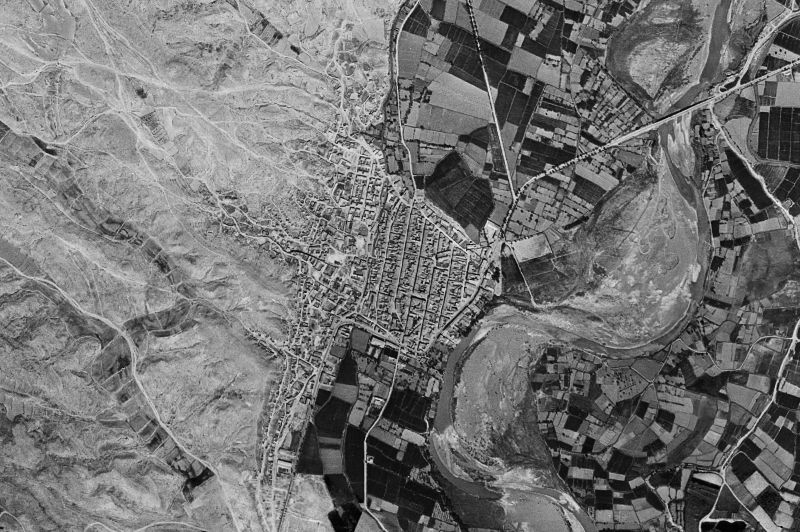 Ortofoto de 1956-1957 del núcleo de Zuera