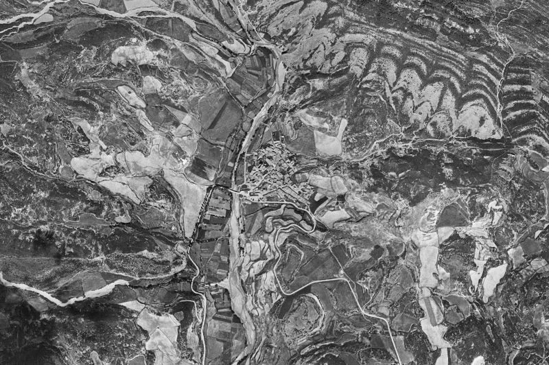 Ortofoto de 1956-1957 del núcleo de Biel